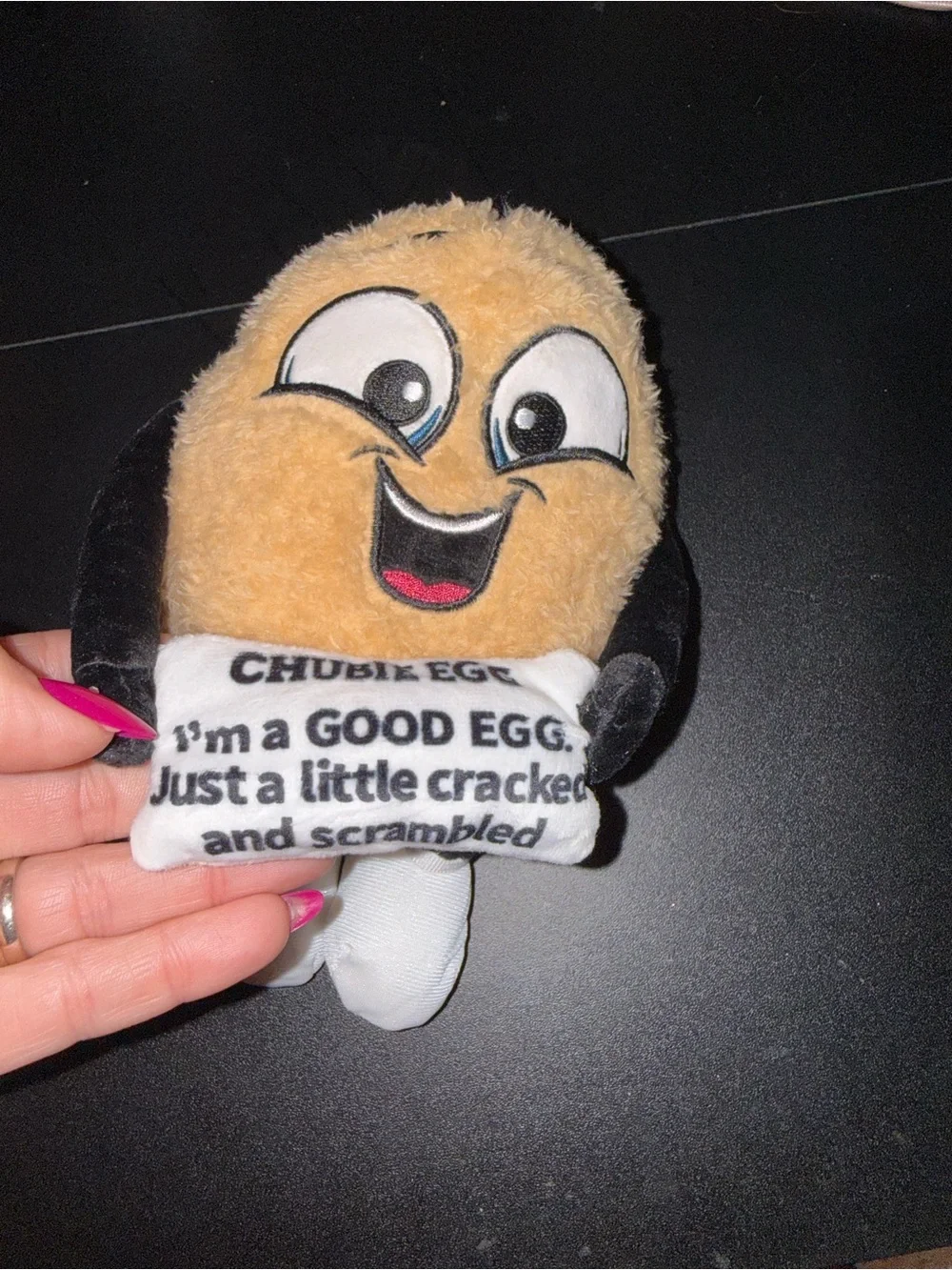 chubbies Tan and Black Chubie Egg Plush Accent Pillow